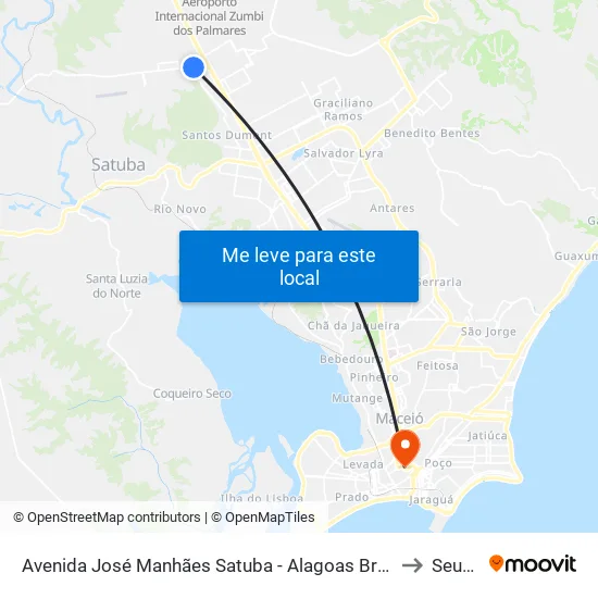Avenida José Manhães Satuba - Alagoas Brasil to Seune map