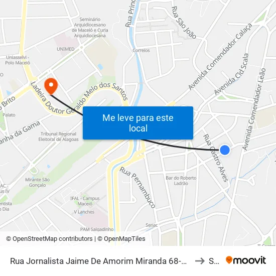 Rua Jornalista Jaime De Amorim Miranda 68-142 - Poço Maceió - Al 57025-610 Brasil to Seune map