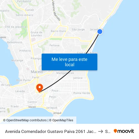 Avenida Comendador Gustavo Paiva 2061 Jacarecica Maceió - Alagoas 57033 Brasil to Seune map