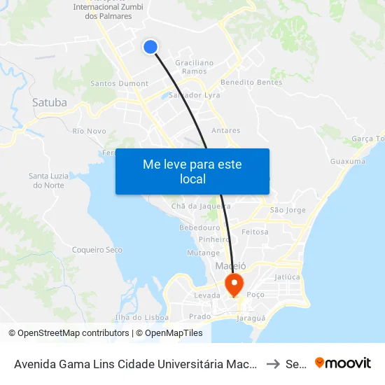 Avenida Gama Lins Cidade Universitária Maceió - Alagoas Brasil to Seune map