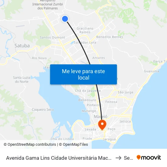 Avenida Gama Lins Cidade Universitária Maceió - Alagoas Brasil to Seune map
