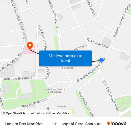 Ladeira Dos Martírios - Farol to Hospital Geral Santo Antônio map