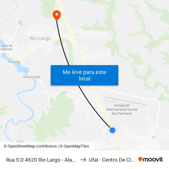 Rua S D 4620 Rio Largo - Alagoas 57100-000 Brasil to Ufal - Centro De Ciências Agrárias map