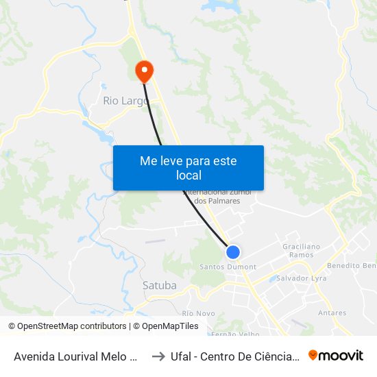 Avenida Lourival Melo Mota, 5020 to Ufal - Centro De Ciências Agrárias map