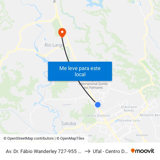 Av. Dr. Fábio Wanderley 727-955 - Cidade Universitária Maceió - Al Brasil to Ufal - Centro De Ciências Agrárias map