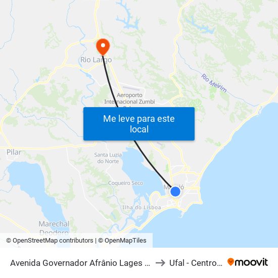 Avenida Governador Afrânio Lages 157 - Farol Maceió - Al República Federativa Do Brasil to Ufal - Centro De Ciências Agrárias map