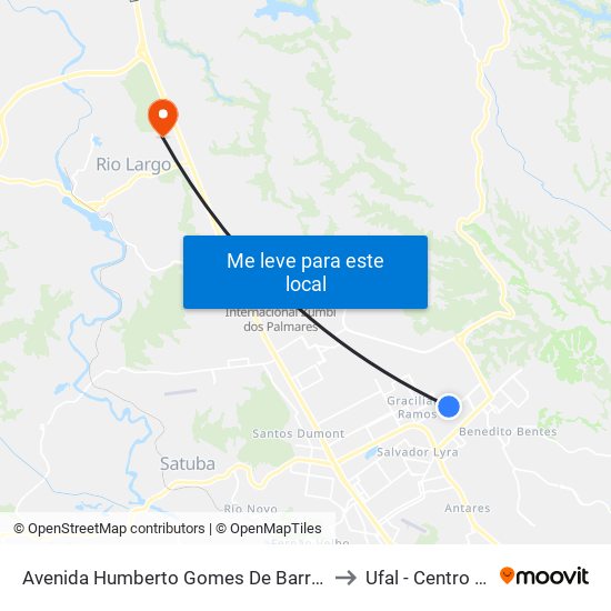 Avenida Humberto Gomes De Barros Cidade Universitária Maceió - Alagoas Brasil to Ufal - Centro De Ciências Agrárias map