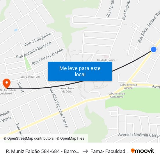 R. Muniz Falcão 584-684 - Barro Duro Maceió - Al Brasil to Fama- Faculdade De Maceió map