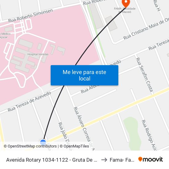Avenida Rotary 1034-1122 - Gruta De Lourdes Maceió - Al 57052-480 República Federativa Do Brasil to Fama- Faculdade De Maceió map