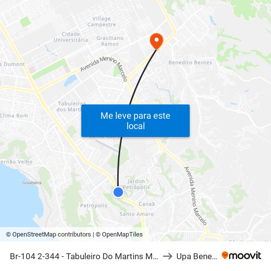 Br-104 2-344 - Tabuleiro Do Martins Maceió - Al República Federativa Do Brasil to Upa Benedito Bendes map