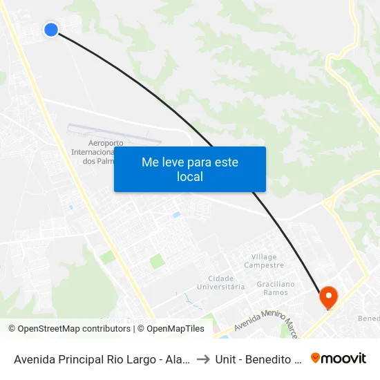 Avenida Principal Rio Largo - Alagoas Brasil to Unit - Benedito Bentes map