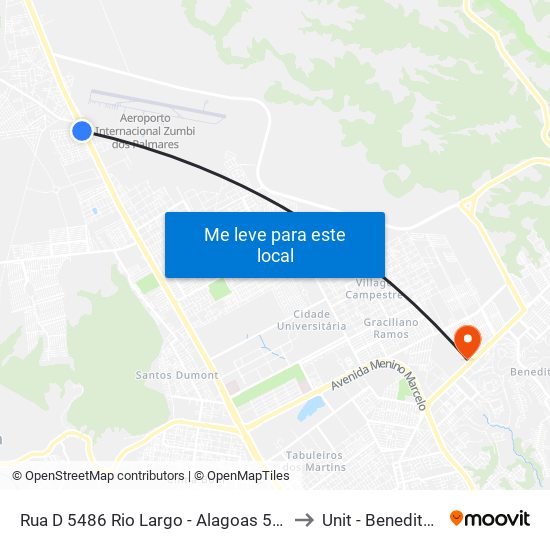 Rua D 5486 Rio Largo - Alagoas 57100-000 Brasil to Unit - Benedito Bentes map