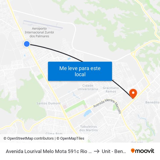 Avenida Lourival Melo Mota 591c Rio Largo - Alagoas 57100-000 Brasil to Unit - Benedito Bentes map