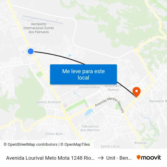 Avenida Lourival Melo Mota 1248 Rio Largo - Alagoas 57100-000 Brasil to Unit - Benedito Bentes map