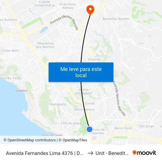 Avenida Fernandes Lima 4376 | Defensoria Pública to Unit - Benedito Bentes map