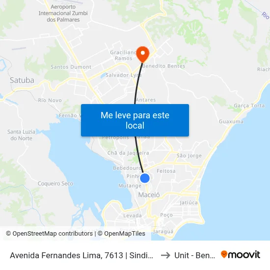 Avenida Fernandes Lima, 7613 | Sindicato Da Indústria E Da Construção Civil to Unit - Benedito Bentes map