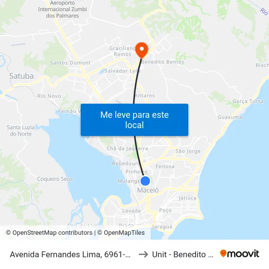 Avenida Fernandes Lima, 6961-7209 | Cepa to Unit - Benedito Bentes map