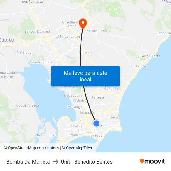 Bomba Da Marieta to Unit - Benedito Bentes map