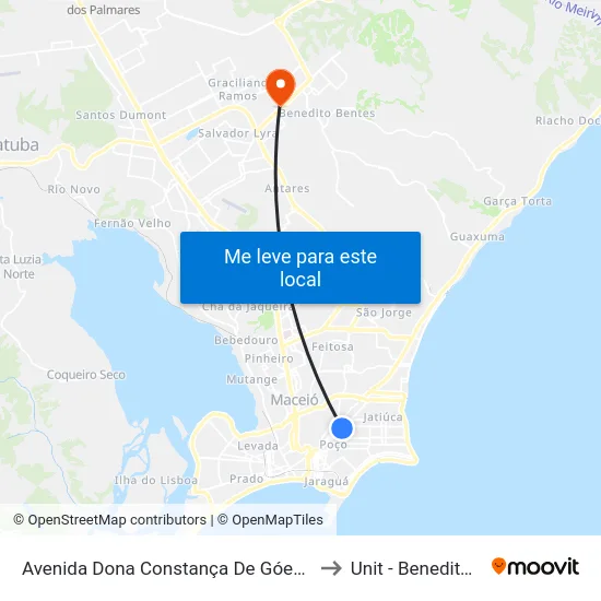 Avenida Dona Constança De Góes Monteiro, 508 to Unit - Benedito Bentes map