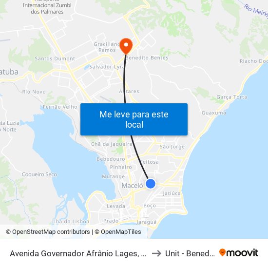 Avenida Governador Afrânio Lages, 152 | Praça Da Macaxeira to Unit - Benedito Bentes map