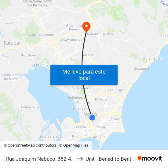 Rua Joaquim Nabuco, 352-450 to Unit - Benedito Bentes map