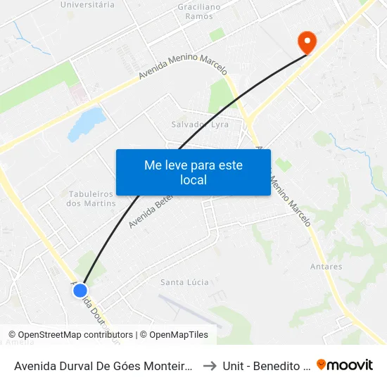 Avenida Durval De Góes Monteiro, 2791 | Smtt to Unit - Benedito Bentes map