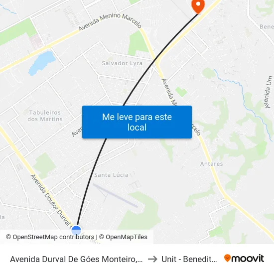Avenida Durval De Góes Monteiro, 1742 | Brasilgás to Unit - Benedito Bentes map