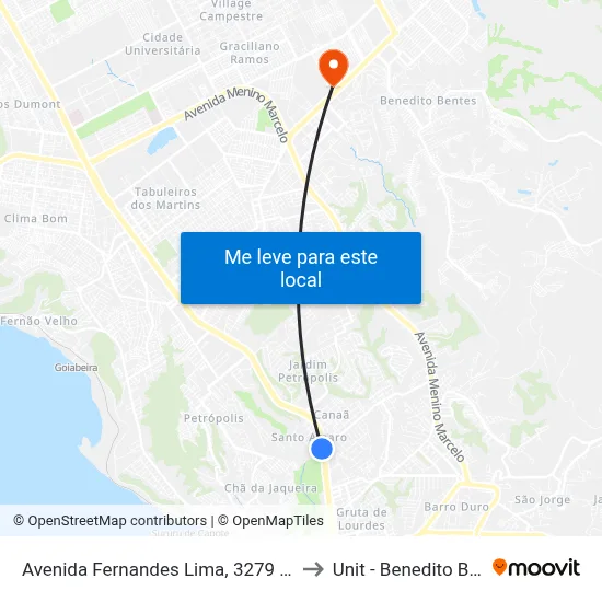 Avenida Fernandes Lima, 3279 | Facima to Unit - Benedito Bentes map
