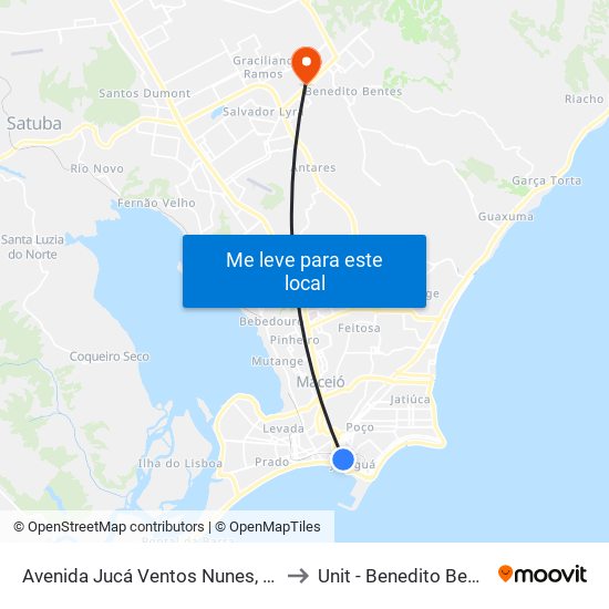 Avenida Jucá Ventos Nunes, 1-67 to Unit - Benedito Bentes map