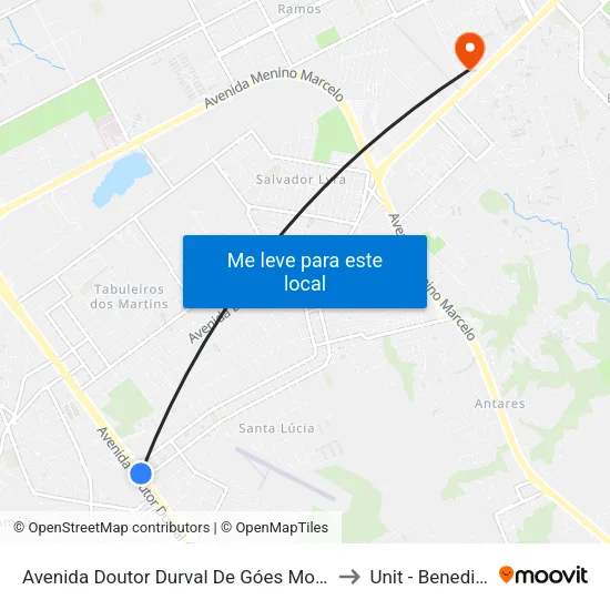 Avenida Doutor Durval De Góes Monteiro, 7625 | Piedade to Unit - Benedito Bentes map
