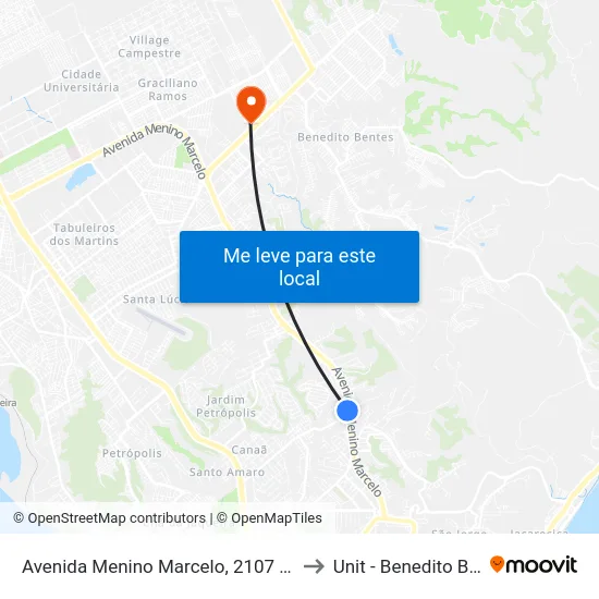 Avenida Menino Marcelo, 2107 | Ecopark to Unit - Benedito Bentes map