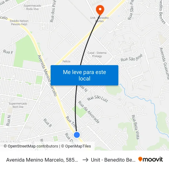 Avenida Menino Marcelo, 5850-5898 to Unit - Benedito Bentes map