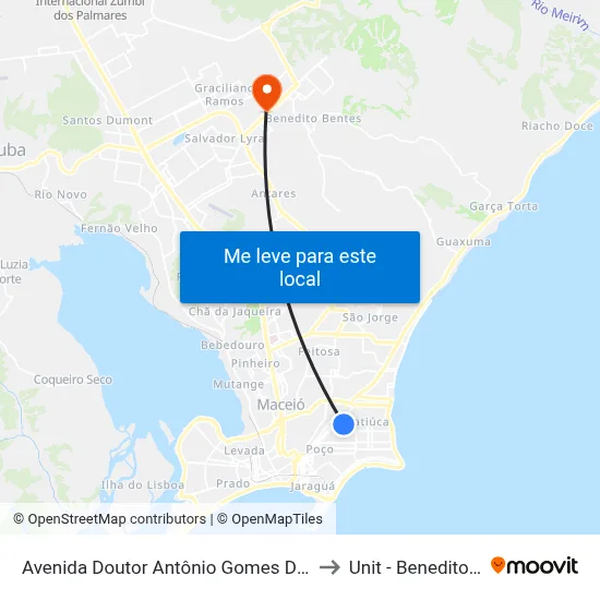 Avenida Doutor Antônio Gomes De Barros, 1420 to Unit - Benedito Bentes map