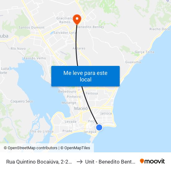 Rua Quintino Bocaiúva, 2-244 to Unit - Benedito Bentes map