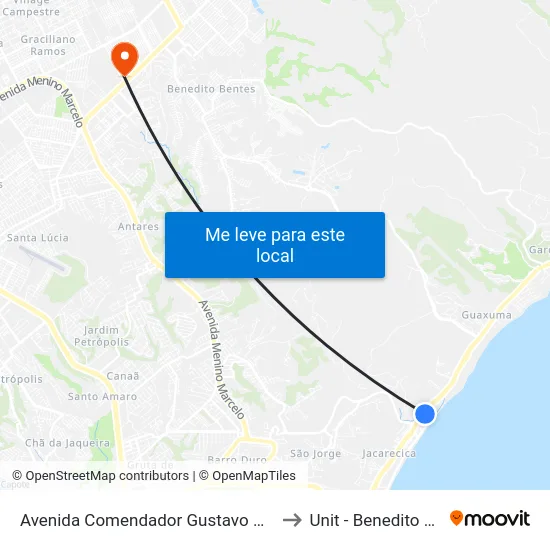 Avenida Comendador Gustavo Paiva, 1063 to Unit - Benedito Bentes map
