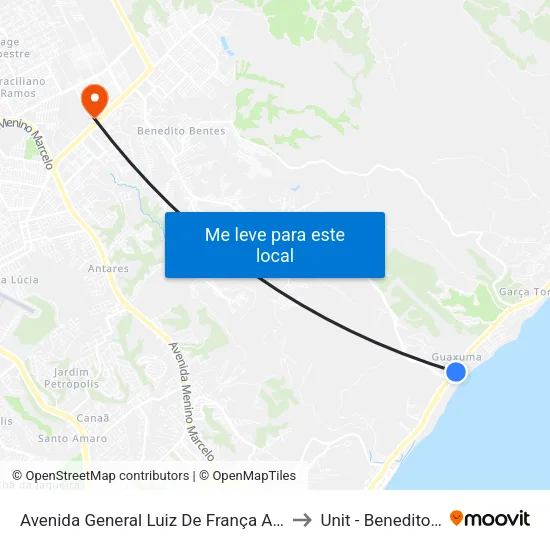 Avenida General Luiz De França Albuquerque, 32 to Unit - Benedito Bentes map