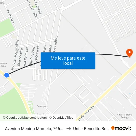 Avenida Menino Marcelo, 7666-8036 to Unit - Benedito Bentes map