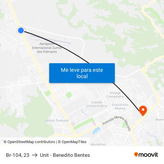 Br-104, 23 to Unit - Benedito Bentes map