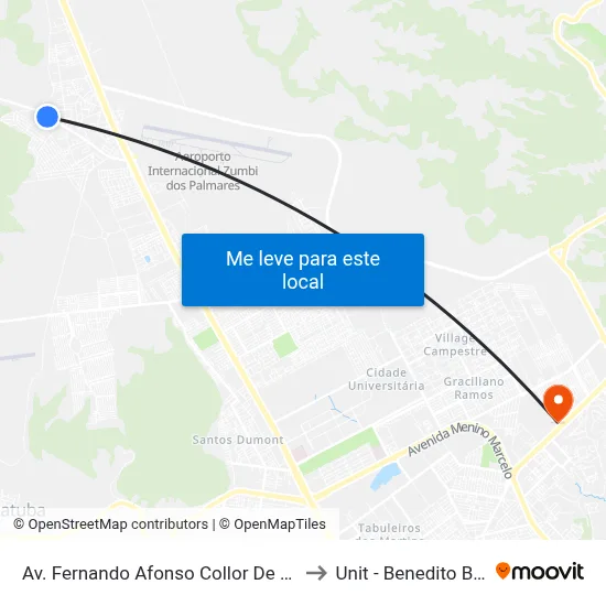 Av. Fernando Afonso Collor De Mello, 86 to Unit - Benedito Bentes map