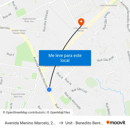 Avenida Menino Marcelo, 278 to Unit - Benedito Bentes map