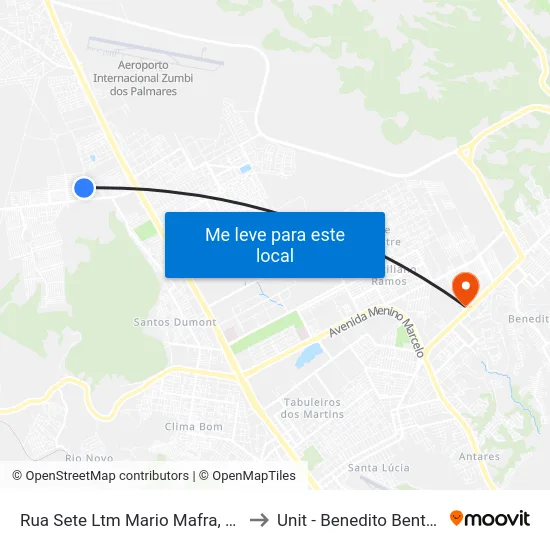 Rua Sete Ltm Mario Mafra, 21 to Unit - Benedito Bentes map