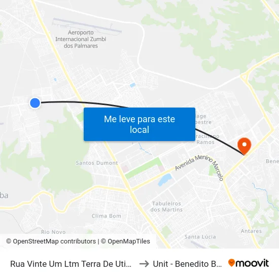 Rua Vinte Um Ltm Terra De Utinga, 219 to Unit - Benedito Bentes map