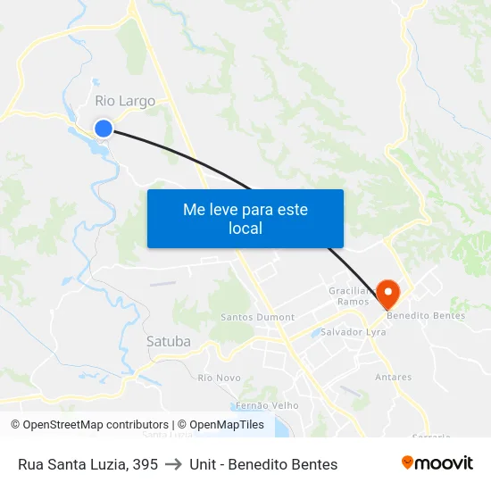 Rua Santa Luzia, 395 to Unit - Benedito Bentes map