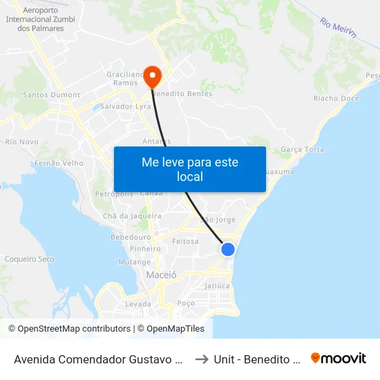 Avenida Comendador Gustavo Paiva, 5380 to Unit - Benedito Bentes map