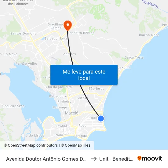 Avenida Doutor Antônio Gomes De Barros, 123-219 to Unit - Benedito Bentes map
