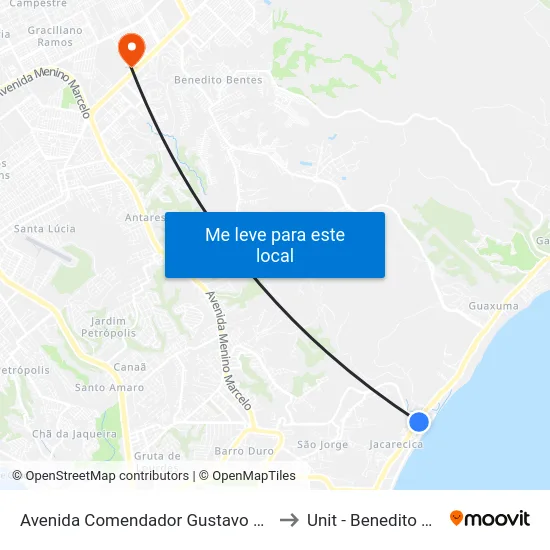 Avenida Comendador Gustavo Paiva, 100 to Unit - Benedito Bentes map