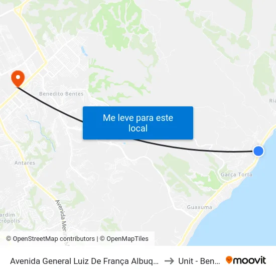 Avenida General Luiz De França Albuquerque, 110 - Praça Emílio De Carvalho to Unit - Benedito Bentes map