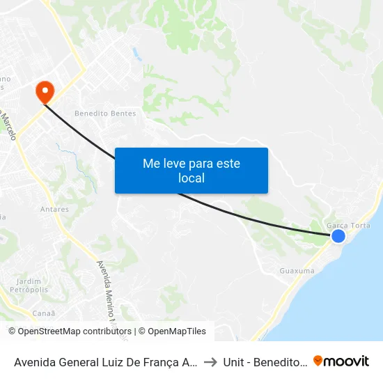 Avenida General Luiz De França Albuquerque, 48 to Unit - Benedito Bentes map