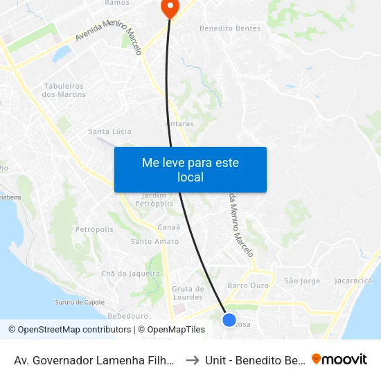 Av. Governador Lamenha Filho, 2057 to Unit - Benedito Bentes map