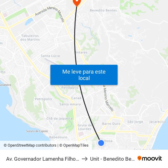 Av. Governador Lamenha Filho, 1832 to Unit - Benedito Bentes map